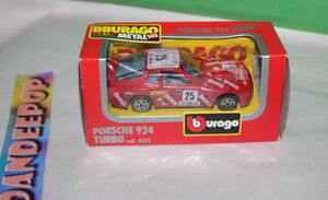 Bburago Die Cast Metal Porsche 924 Turbo Red Toy Car 143 In Box